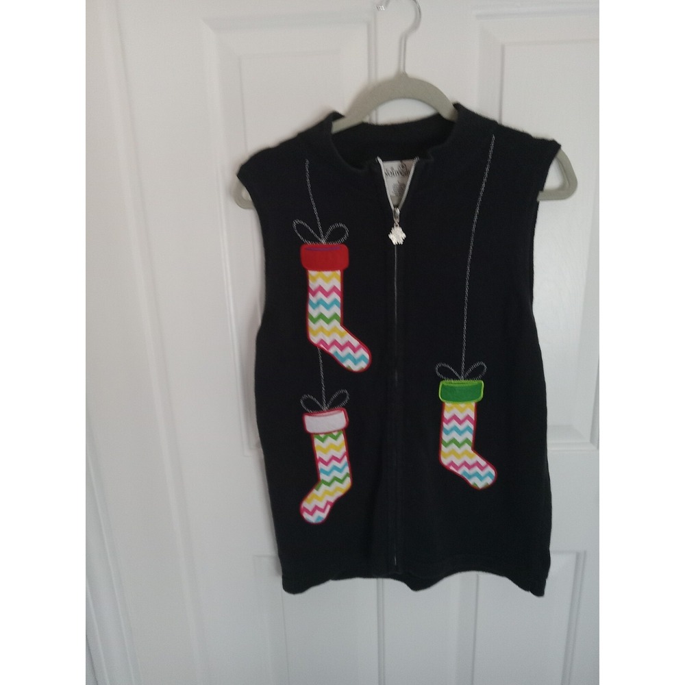 Christmas Sweater Nouveaux Navy Blue Holiday Party Xmas Stocking Size Large
